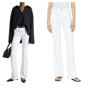 Frame Denim Le High Flare Blanc